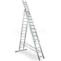 ALTIPESA Escalera Profesional de Aluminio Triple Tijera un Acceso con Tramo Extensible 3 x 14 peldaños Serie Triple